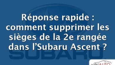 Réponse rapide : comment supprimer les sièges de la 2e rangée dans l’Subaru Ascent ?